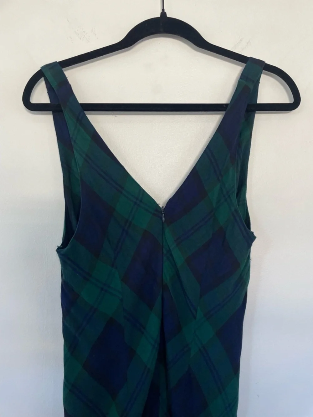 AVEC LES FILLES Green Blue Plaid Maxi Dress Slip Bias Cut Grunge Dark Academia M - Picture 6 of 9